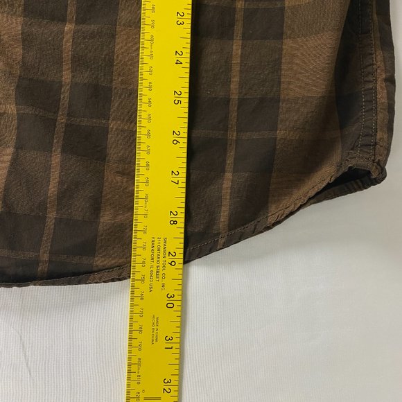 Aviator Shirt Mens Small Pilot Academy United States Pearl Snap Brown‎ Plaid - Picture 10 of 13